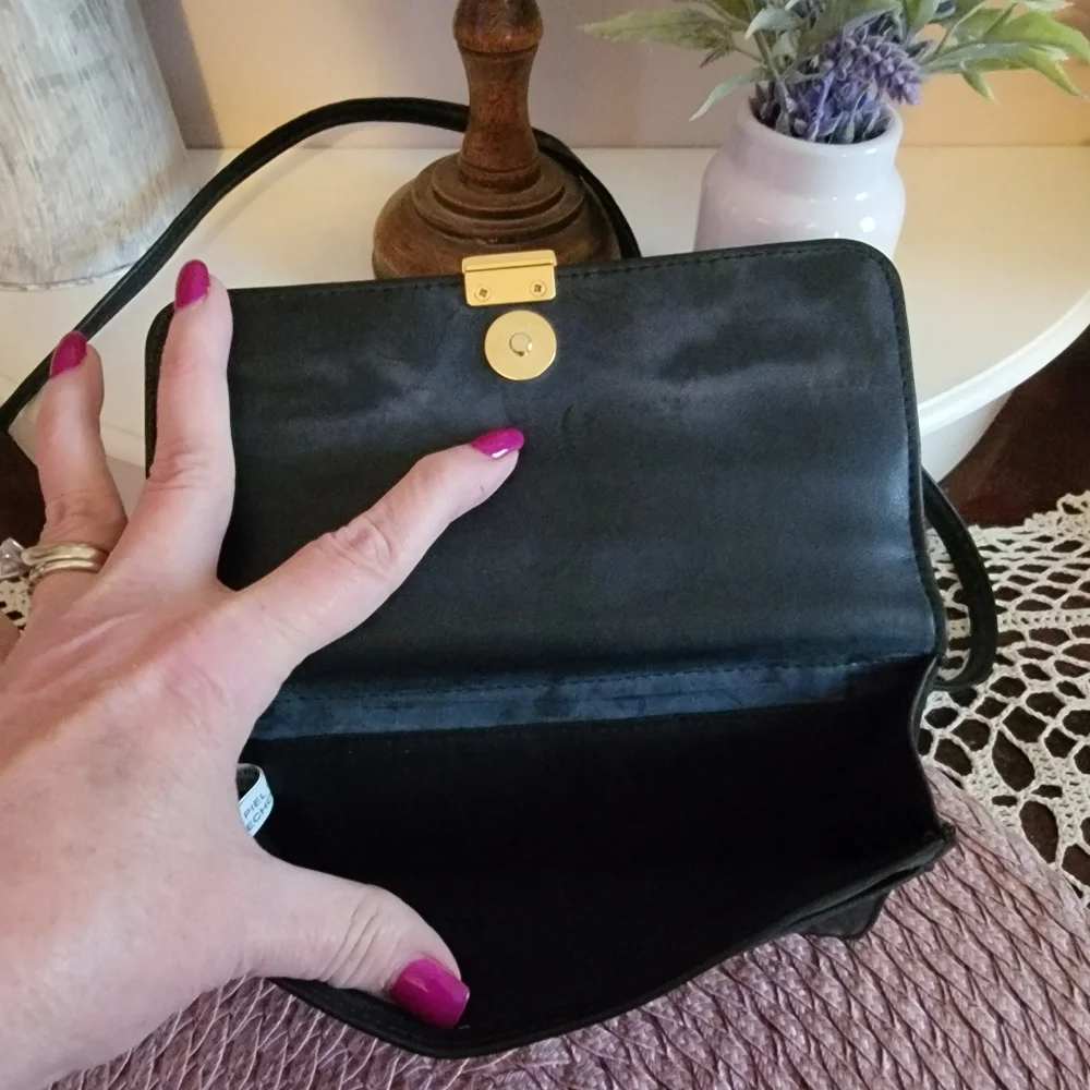 All Leather Black Crossbody Bag